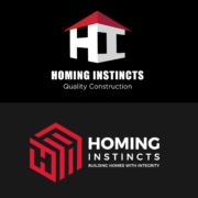 Brand refresh of Homing Instincts logo before and after
