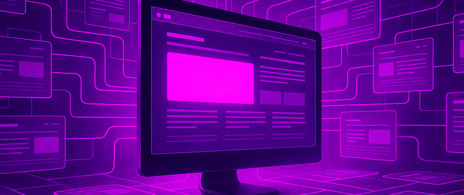 Purple Computer showing lots of links, therefor explaining Why Bigger Sites Rank Better