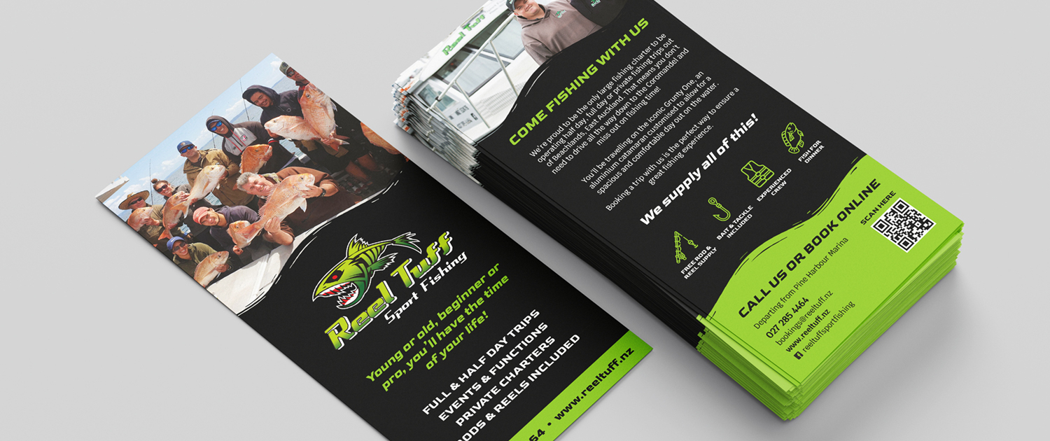 Reel Tuff Fishing business cards and brochures by Merge Media