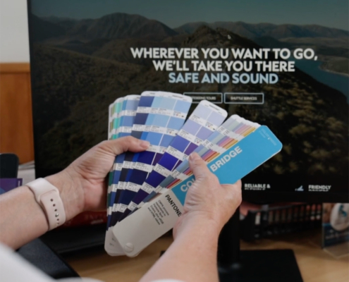 colour swatches up against website