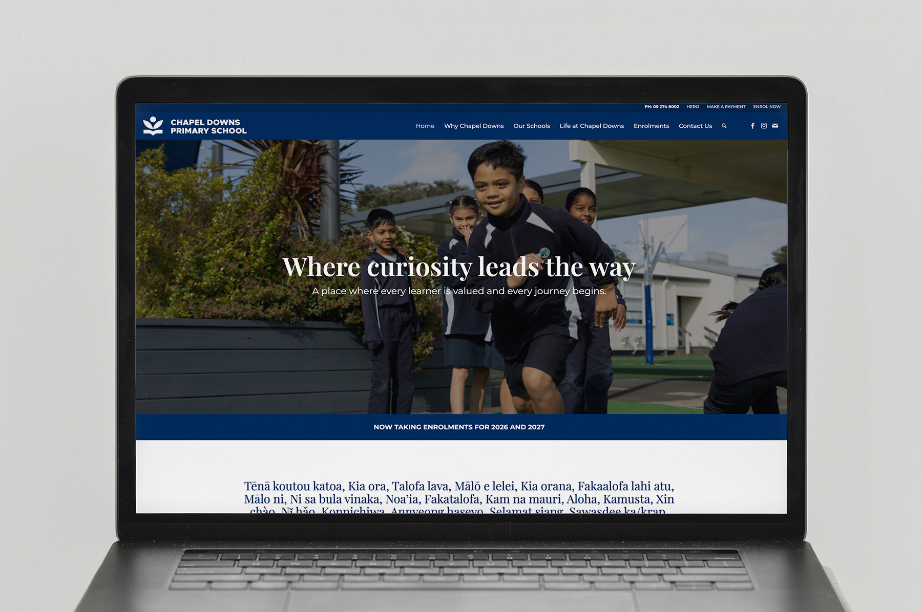 Merge Media Chapel Downs Laptop Mockup Website