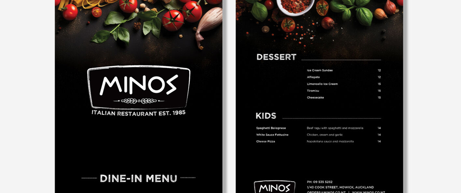 Minos menus design